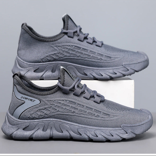 Spring New Breathable Thin Mesh Flyknit Casual Versatile Men's Sneakers