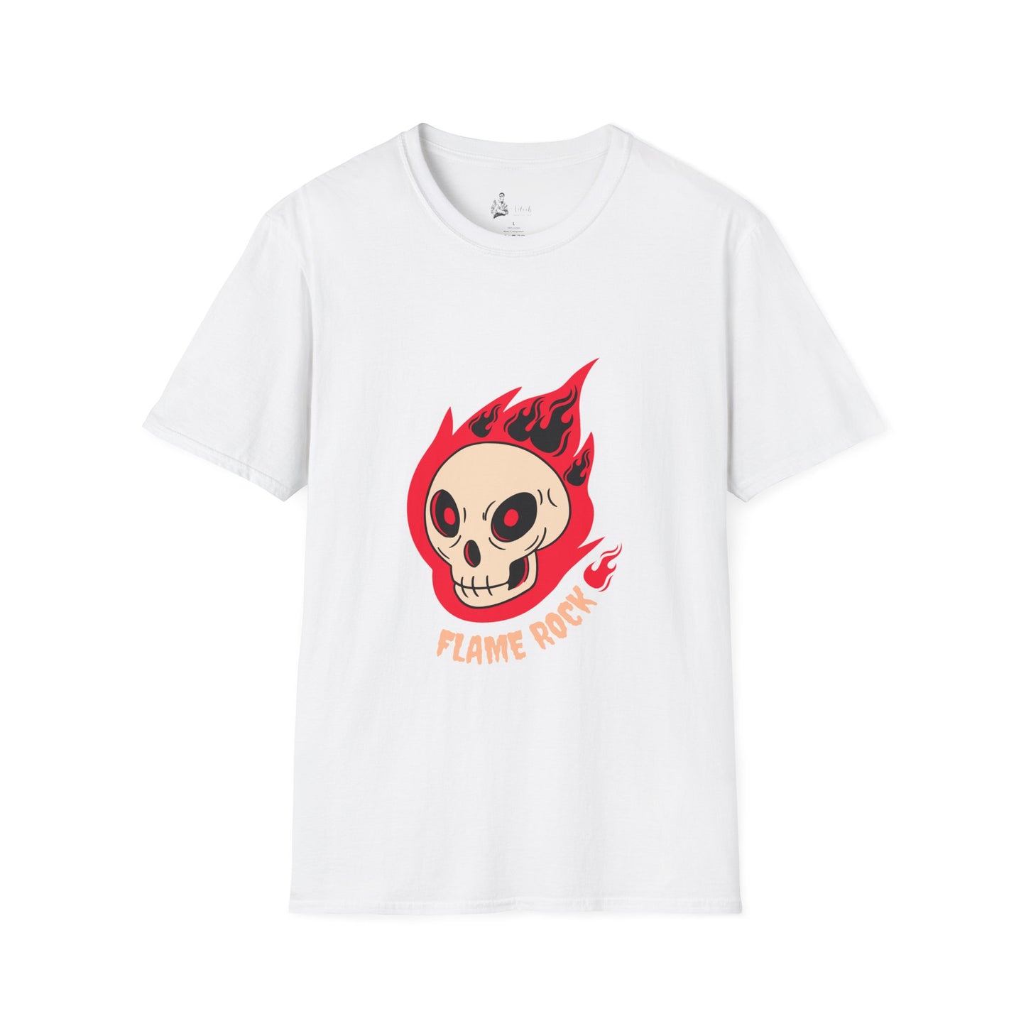 Flame Rock Skull Unisex Softstyle T-Shirt
