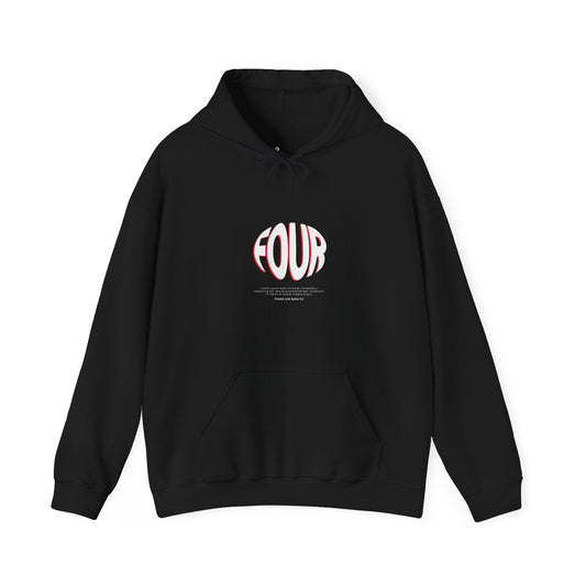 Stylish Unisex Hooded Sweatshirt with 'FOUR' Graphic Design