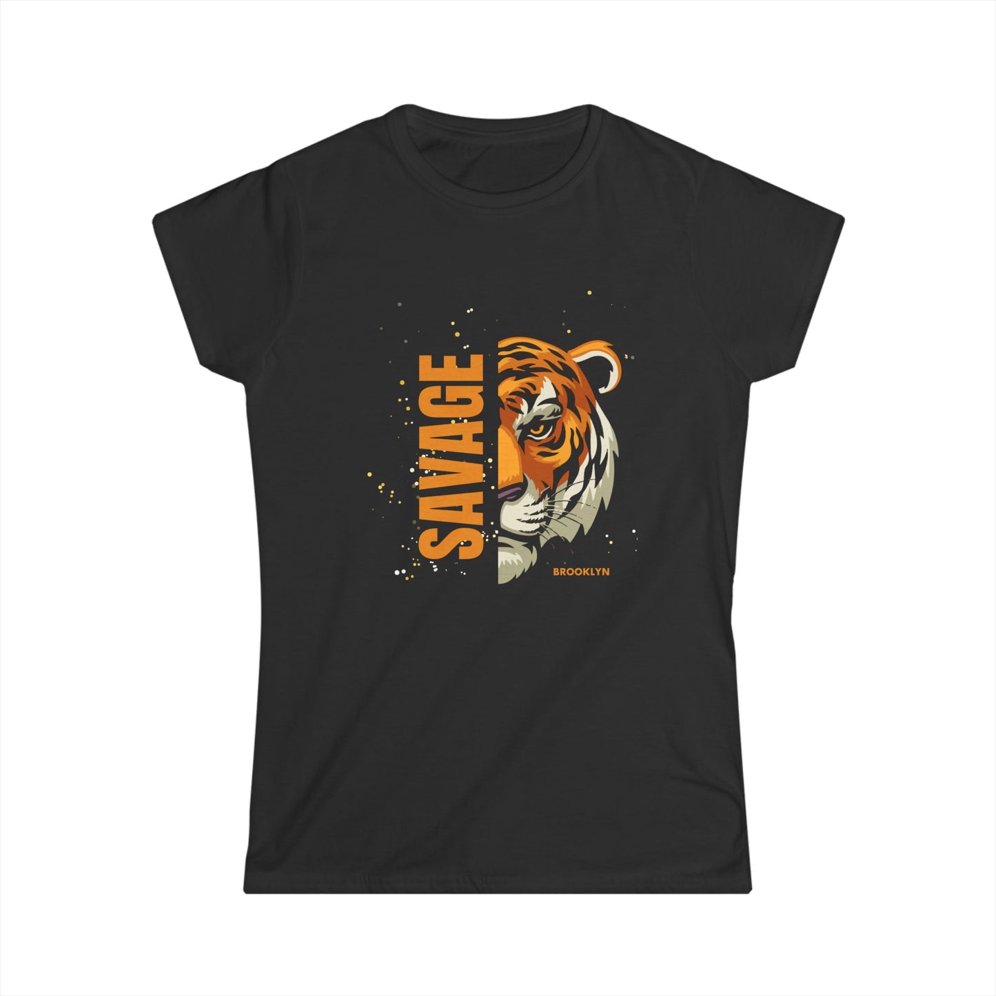 Savage Tiger Women's Softstyle Tee - Fierce Fashion, Gift for Animal Lovers, Unique Graphic Shirt, Casual Wear, Birthday Gift