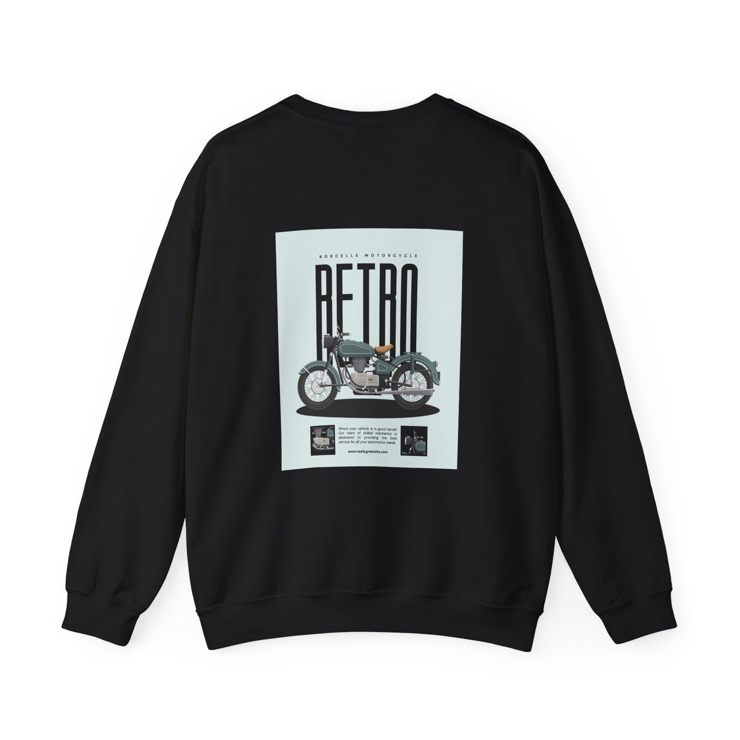 Retro Motorcycle Graphic Unisex Crewneck Sweatshirt