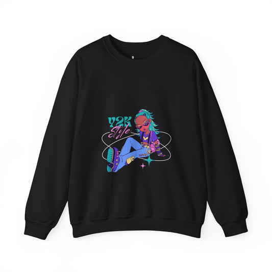 Retro Cool Vibe Crewneck Sweatshirt with Graphic Print