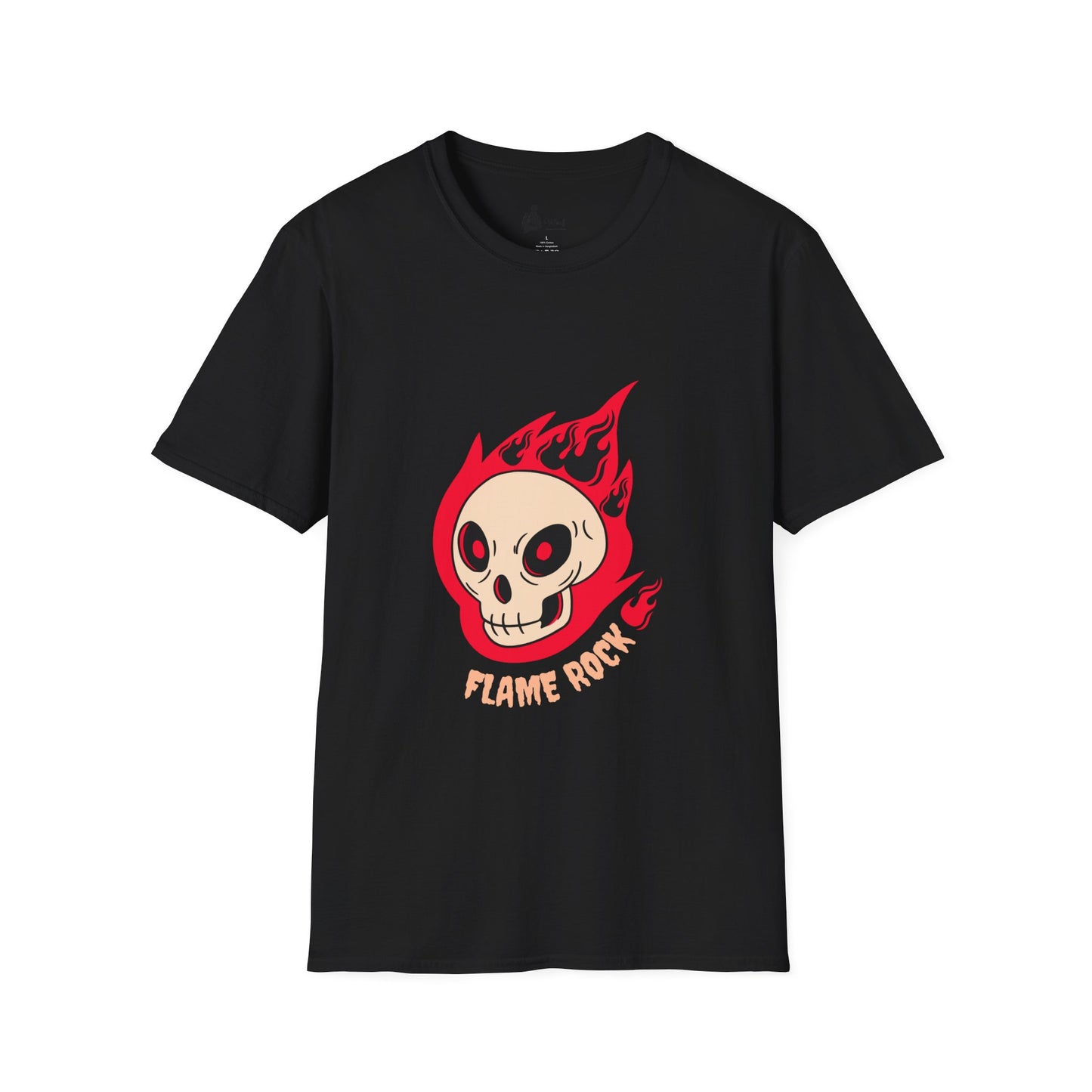 Flame Rock Skull Unisex Softstyle T-Shirt
